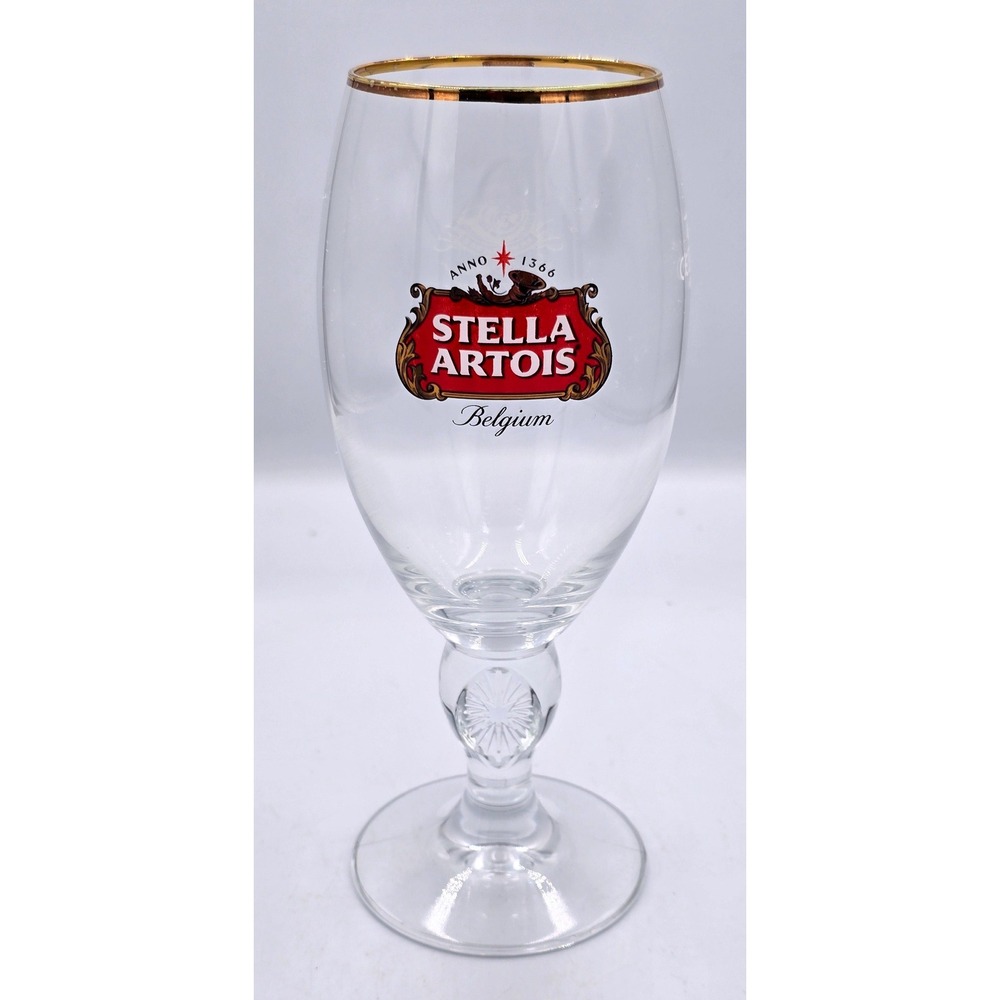 Stella Artois Ritzenhoff 40cl Beer Glass‎ Chalice Gold Rim Belgium Logo 8CT